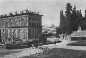 Firenze, og Palazzo Pitti, bakre del med utsikt over katedralen (s/h-bilde) av Italian Photographer