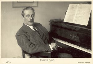 Giacomo Puccini (s/hvitt bilde) av Italian Photographer