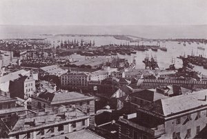 Italia: Genova, panorama (s/hvitt bilde) av Italian Photographer