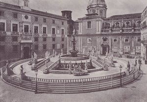 Italia: Palermo, Piazza Pretoria (s/hvitt bilde) av Italian Photographer