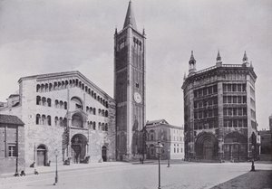 Italia: Parma, katedralen og dåpskapellet (s/hvitt-bilde) av Italian Photographer