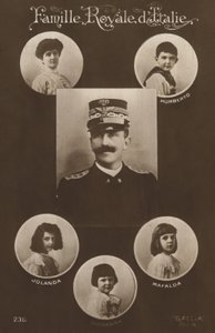 Kong Victor Emmanuel II og hans familie (s/hvitt bilde) av Italian Photographer