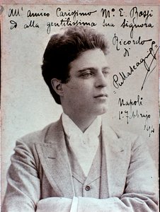 Portrett av Pietro Mascagni (1863-1945) italiensk komponist av Italian Photographer