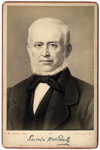 Portrett av Saverio Mercadante (1795-1870), italiensk komponist. av Italian Photographer