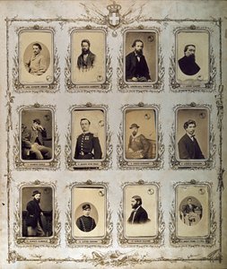 Risorgimento: portretter av de tusen (eller røde skjorter), som deltok i ekspedisjonen til Giuseppe Garibaldi. 1860-1861 Studio Pavia a Genes. Museo del Risorgimento Roma av Italian Photographer