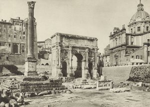 Forum Romanum, Septimius Severus-buen med Phocas-søylen av Italian Photographer