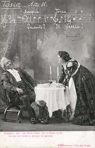 Scene fra Tosca (s/hvitt bilde) av Italian Photographer