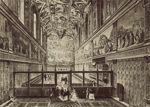 Det sixtinske kapell bygget i det XV århundre, av J de Dolci av Italian Photographer