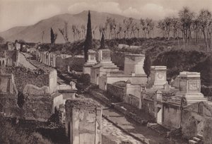 Via Delle Tombe, Street of the Tombs (s/hvitt bilde) av Italian Photographer