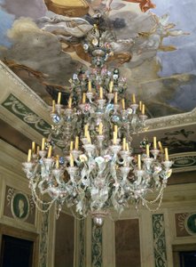 Lysekrone i Murano-glass fra 1700-tallet ved Querini - Stampalia-stiftelsen i Venezia. av Italian School