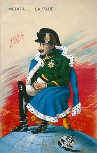 1914, Mediter ... Fred! Karikatur av ikke-intervensjonisme av Italian School