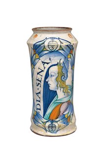 I Deruta Maiolica "Bella Donna" Albarello, ca. 1510-20 av Italian School