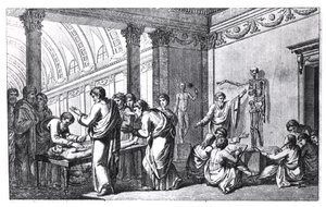 A School of Anatomy in Antiquity, fra Tabulae Anatomicae av Pietro Berrettini da Cortona (1596-1669) utgitt i Roma, 1778 av Italian School