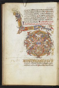 Legge til. 18859 fol.24v fra Monte Cassino Psalter (vellum) av Italian School