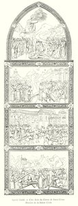 Agnolo Gaddi, høyre side av koret til Santa Croce, History of the Holy Cross (gravering) av Italian School