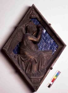 Allegorisk figur, relieffflis fra Campanile (marmor og keramikk) av Italian School