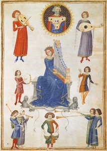 Allegory of music, manuskript VA folio 27 fra The Music Institute av Severin Boezio av Italian School