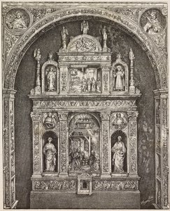 Alter i St Cita-kirken, av Antonello Gagini, Palermo, Italia, gravering fra tegning av G Cavallotti, fra L