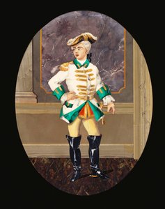 Et italiensk pietre dure-panel som viser en gentleman (pietre dura) av Italian School