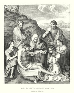 Andre del Sarte, Deponering fra korset, Pitti Palace Collection (gravering) av Italian School