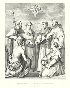 Andre del Sarte, The Dispute of the Holy Trinity, Pitti Palace Collection (gravering) av Italian School