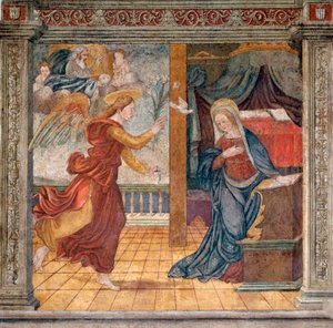 Anonym freskomaleri fra slutten av det 15. århundre Camerino, Monastero di Santa Chiara av Italian School