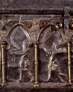Ark of Barbarossa, med scener fra døperen Johannes (tre, sølvblad og steiner av Italian School