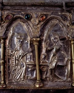 Ark of Barbarossa, med scener fra døperen Johannes (tre, sølvblad og steiner av Italian School