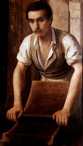 Håndverksmessig produksjon av sjokolade Anonym maleri av et skilt. 1875-1900 Milano, museo di Milano av Italian School