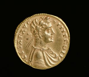 Augustalis av Frederick II (1198-1250), kongeriket Sicilia og Sør-Italia, Messina Mynt, 1231-50 (forside) (gull) (for bakside se 168053)