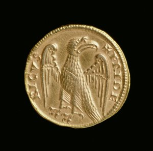 Augustalis av Frederick II (1198-1250), kongeriket Sicilia og Sør-Italia, Messina Mynt, 1231-50 (revers) (gull) (for forside se 168052) av Italian School