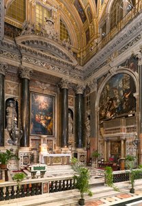 Barokkkunst: Innvendig utsikt over Jesuittkirken til Jesu hellige navn (chiesa del Gesu) i Roma av Italian School