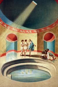 Bad i et hus i Pompeii av Italian School