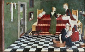 Jomfruens fødsel (avdeling av en predella), Veneto, ca. 1480 av Italian School