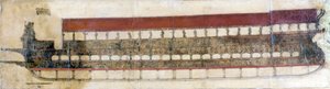 Bucentaur (BUCENTORO), en venitiansk seremoniell galere som brukes hvert år av Doge of Venezia på Kristi Himmelfartsdag. Han kastet en gullring i havet ved den anledningen, som symboliserte hans ekteskap med havet. 1719. av Italian School