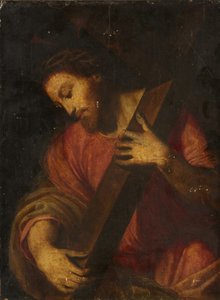 Kristus bærer korset (olje på panel) av Italian School