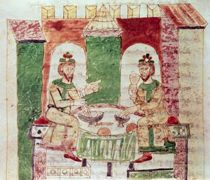 Codex 142 Livre 16 Kap.4 De rikes bord, fra De Universo av Rabanus Maurus (ca. 780-856) 1023 av Italian School