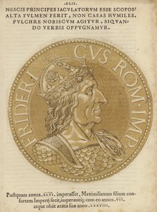 Mynt med et bilde av Maximilian I av Italian School