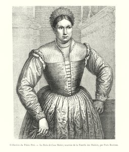 Collection du Palais Pitti, La Balia di Casa Medici, nourrice de la Famille des Medici, par Paris Bordone (gravering) av Italian School