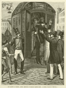 Med Triumph Accent, nettopp demontert av Carrozza Mazzini Said, "The Italian Ethereal and Found" (gravering) av Italian School
