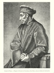 Cosmo den eldste, etter portrettet av Pontormo, ved San Marco, i cellen til Savonarola (gravering) av Italian School