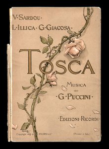 Omslag, Libretto della Tosca av Giacomo Puccini, Ricordi Edition, Italia av Italian School