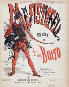 Cover av musikalsk partitur av Mefistofele opera av Arrigo (Enrico) Boito av Italian School