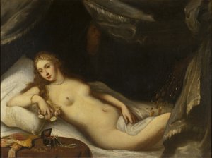 Danaë og gulldusjen av Italian School