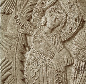 Detalj fra 'Kristus i Majestet' (stein) av Italian School