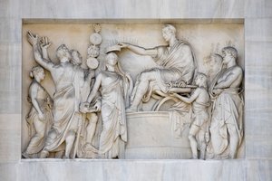 Detalj av fredsbuen, Milano, Italia (marmor) av Italian School