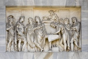 Detalj av fredsbuen, Milano, Italia (marmor) av Italian School