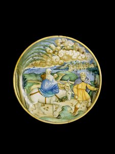 Dish with the Flight into Egypt av Italian School