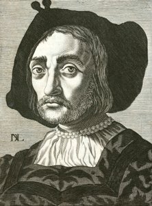 Donato Bramante , italiensk renessansearkitekt (gravering) av Italian School