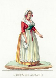 Donna Di Albano (farget gravering) av Italian School